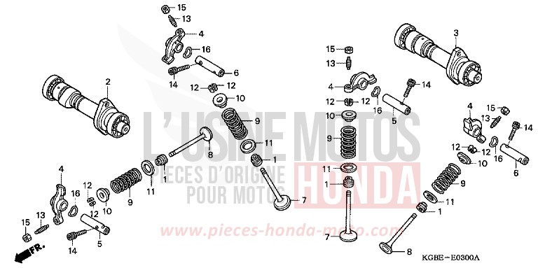 CAMSHAFT/VALVE for Shadow VT125C ACCURATE SILVER METALLIC (NH146) from 2001